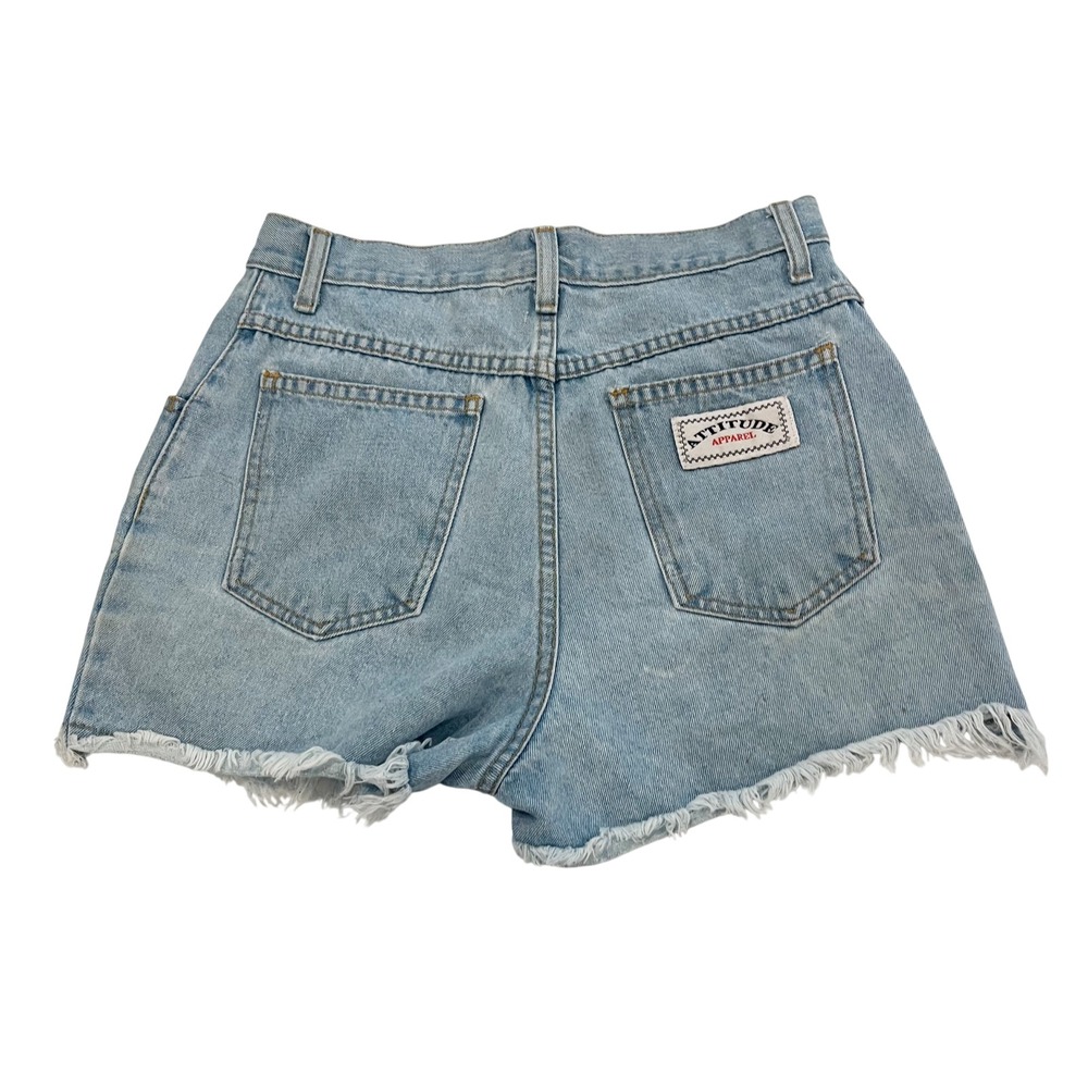 Vintage Attitude Apparel 90s High Waisted Denim Cutoff Shorts Light Wash Sz 9/10